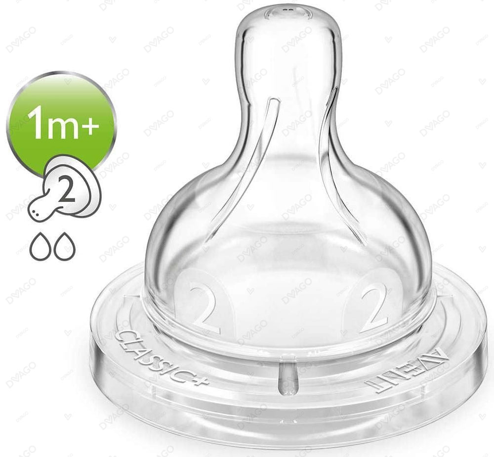 Natral Teat Slow Flw 1M Plus 2H Pk2