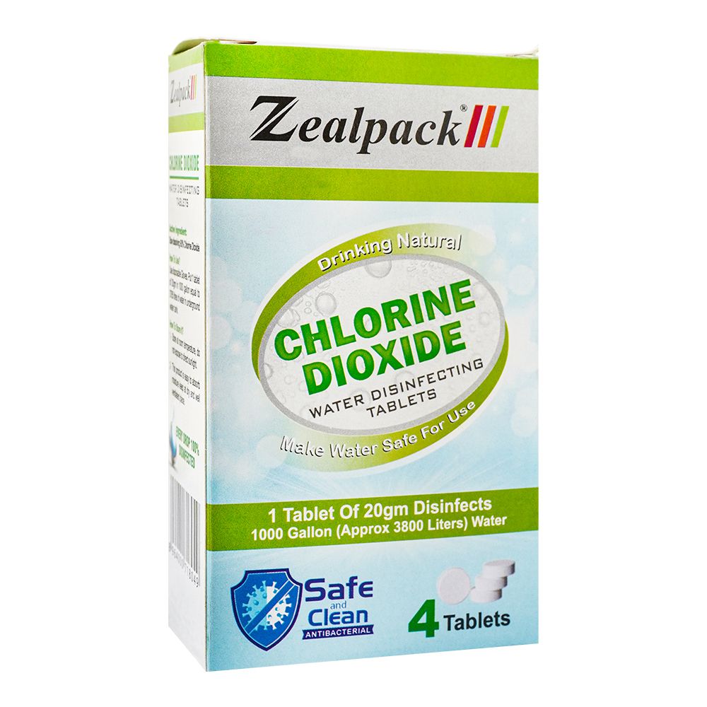 Zeal Pack Chlorine Dioxide Water Disinfecting Tablet, 20mg Each, 4-Pack product image - Mamasjan