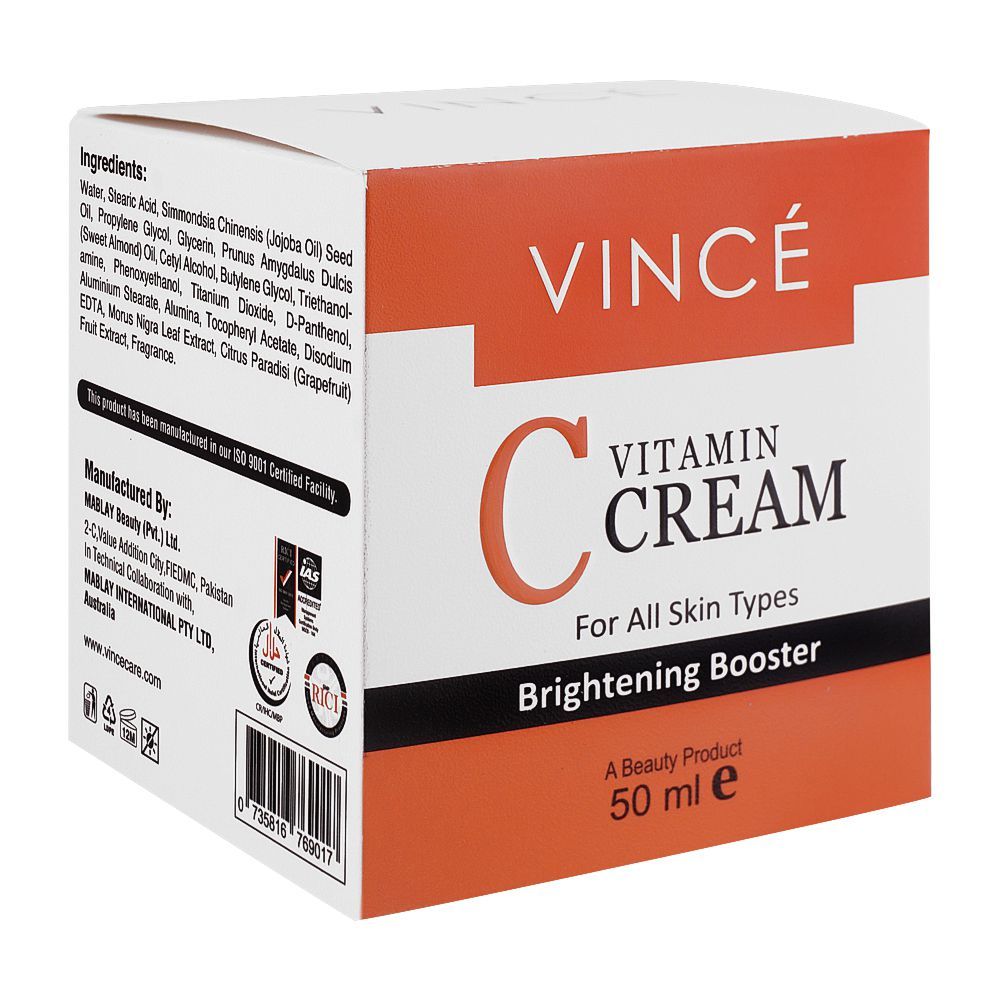 VINCE VITAMIN C CREAM BRIGHTENING BOOSTER 50ML Default Title - MamasJan skincare