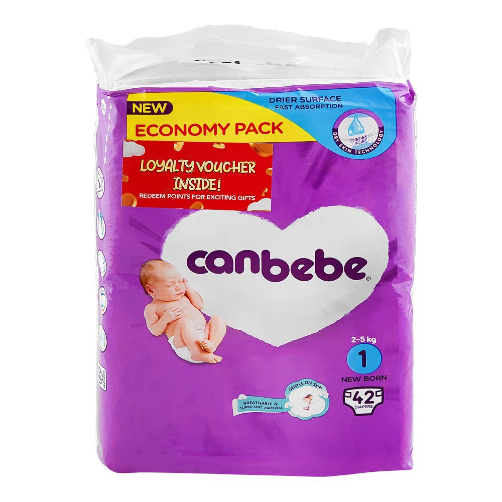 CANBEBE DIAPER NEW BORN 1 42PCS 2-5 KG Default Title - MamasJan Grocery Nonfood