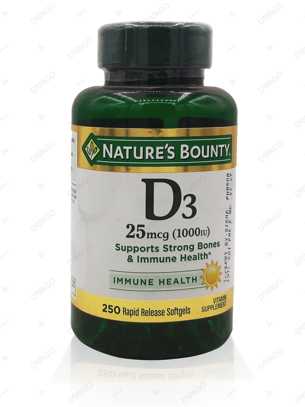 Natures Bounty D3 25mcg Softgels 1000Iu (1 Bottle = 250 Softgels)