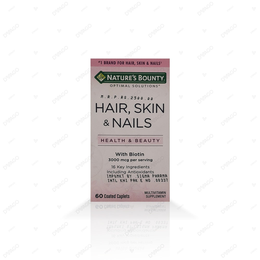 Natures Bounty Hair, Skin & Nails Softgels 3000mcg (1 Bottle = 60 Softgels)