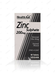 Healthaid Zinc Sulphate Tablets 200mg (1 Box = 90 Tablets)