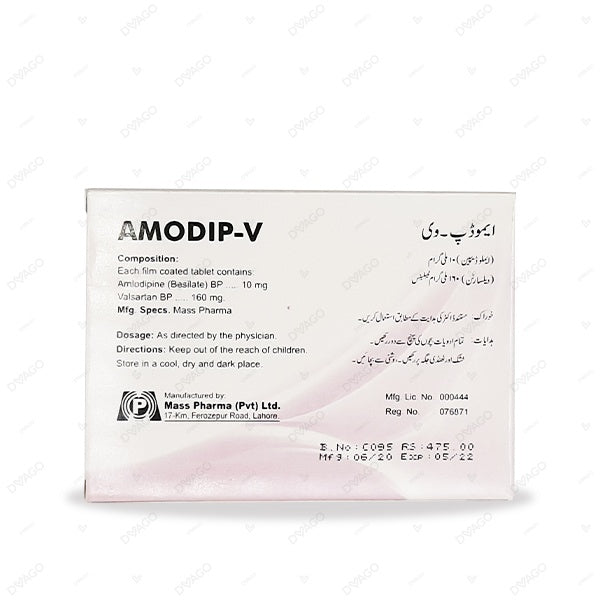 Amodip-V Tablets 10mg/160mg (1 Strip = 7 Tablets)