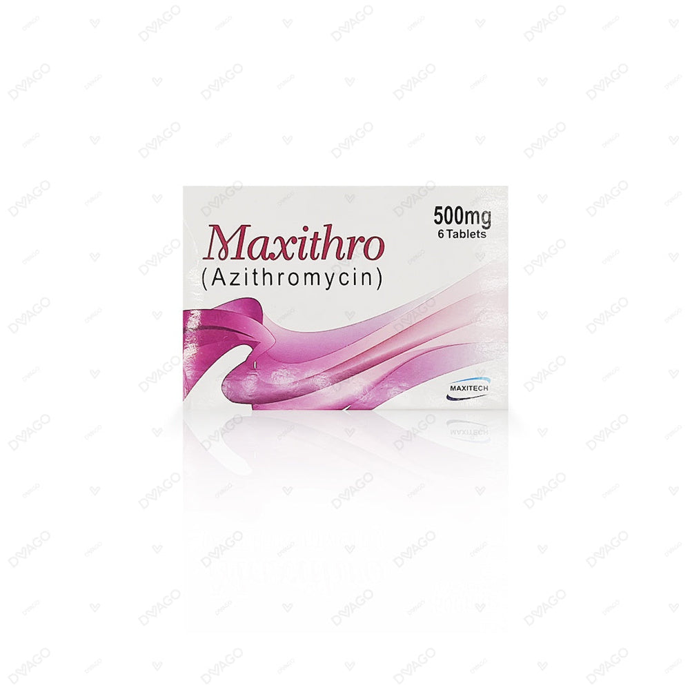 Maxithro Tablets 500mg (1 Box = 1 Strip)(1 Strip = 6 Tablets)