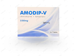 Amodip-V Tablets 5mg/80mg (1 Box = 2 Strips) (1 Strip = 7 Tablets)