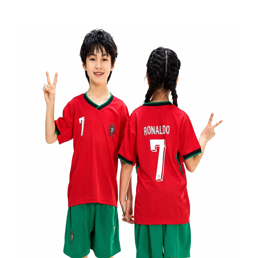 RONALDO 2PC FOOT-BALL JERSEY RED/GRN IRS-26 2-3 YEAR 016 13-14 YEAR - MamasJan KidsWear
