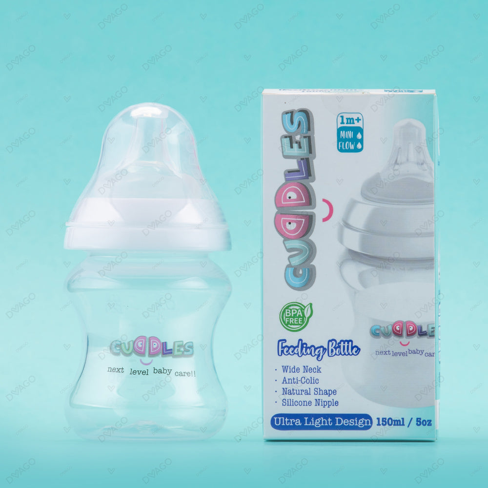 Cuddles Wide Neck Anti-Colic Feeding Bottle 1m+ 150ml