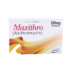 Maxithro Tablets 250mg (1 Box = 1 Strip)(1 Strip = 6 Tablets)
