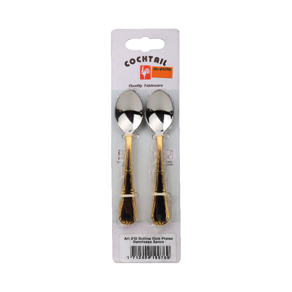 DEMITASSE SPOON SET COCKTAIL OUTLINE GOLD 6PC ART 212 PC Default Title - MamasJan Crockery