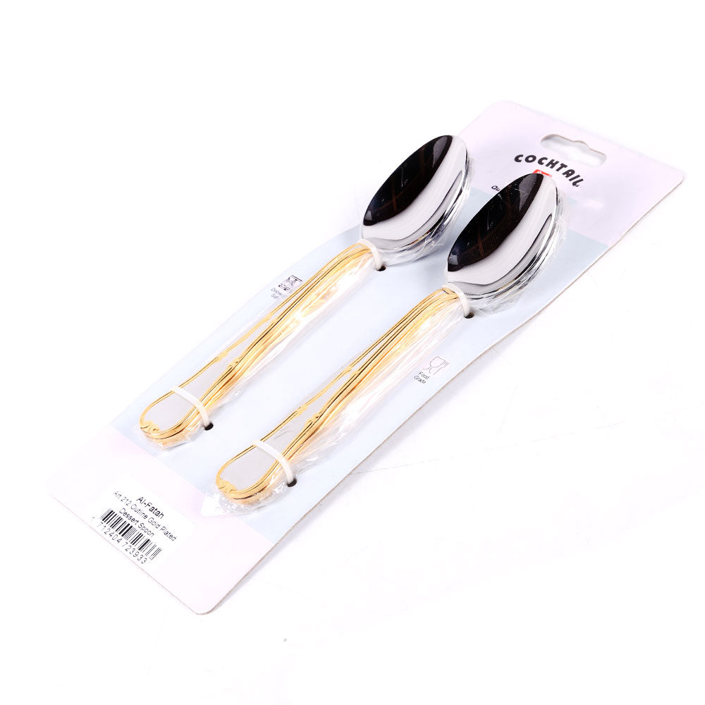 DESSERT SPOON SET COCKTAIL OUTLINE GOLD 6PC ART 212 PC Default Title - MamasJan Crockery
