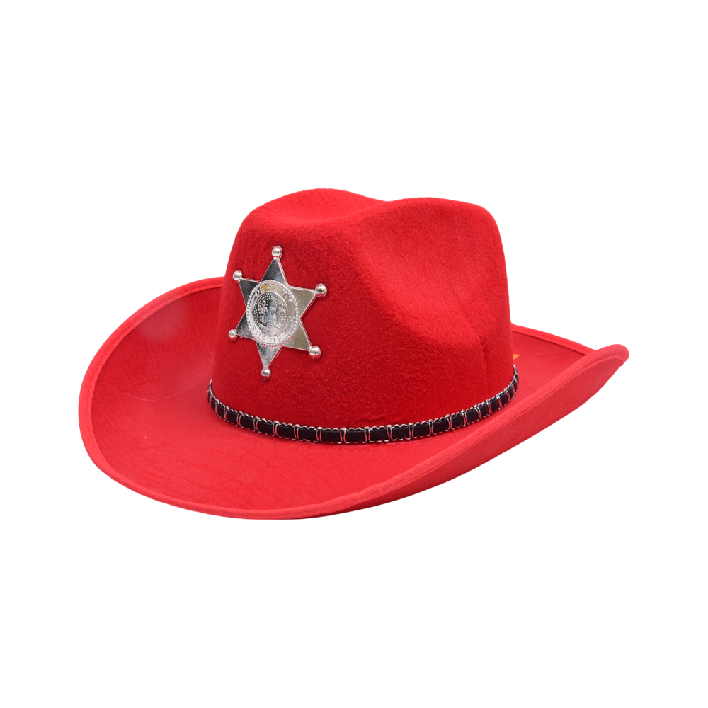 008R H-W COW BOY CAP RED BASIC Default Title - MamasJan Toys