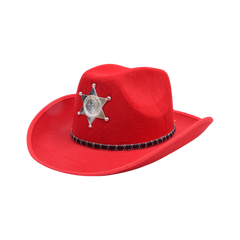 008R H-W COW BOY CAP RED BASIC Default Title - MamasJan Toys