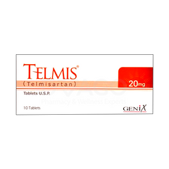 Telmis Tablets 20mg (1 Box = 1 Strip)(1 Strip = 10 Tablets)