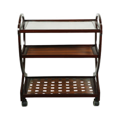 TEA TROLLEY MED TRAY L-BROWN Default Title - MamasJan Household