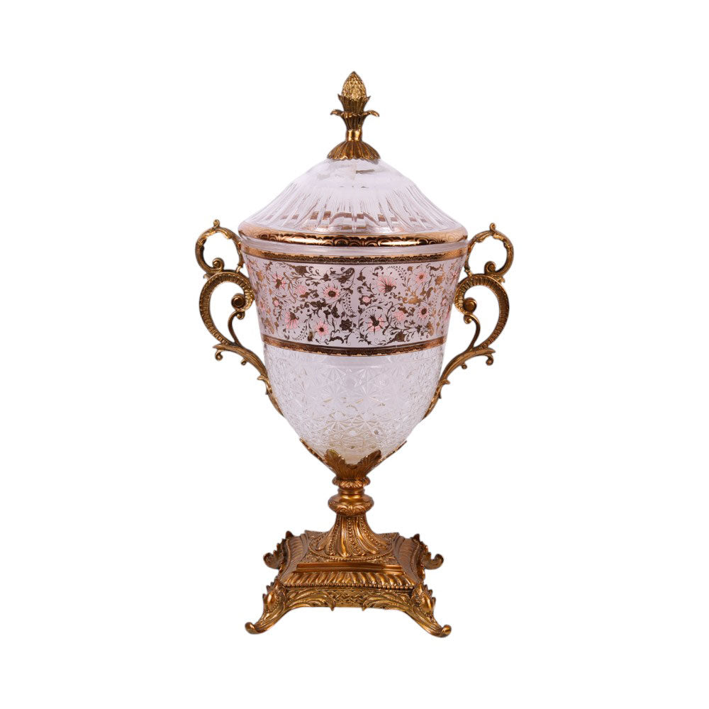 BOWL CANDY CRYSTAL BRASS H-J50-2047 J335-HW03 BASIC Default Title - MamasJan Decoration