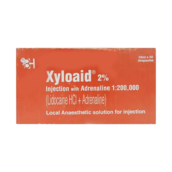 Xyloaid Injection 2% 10ml (1 Box = 50 Injections)