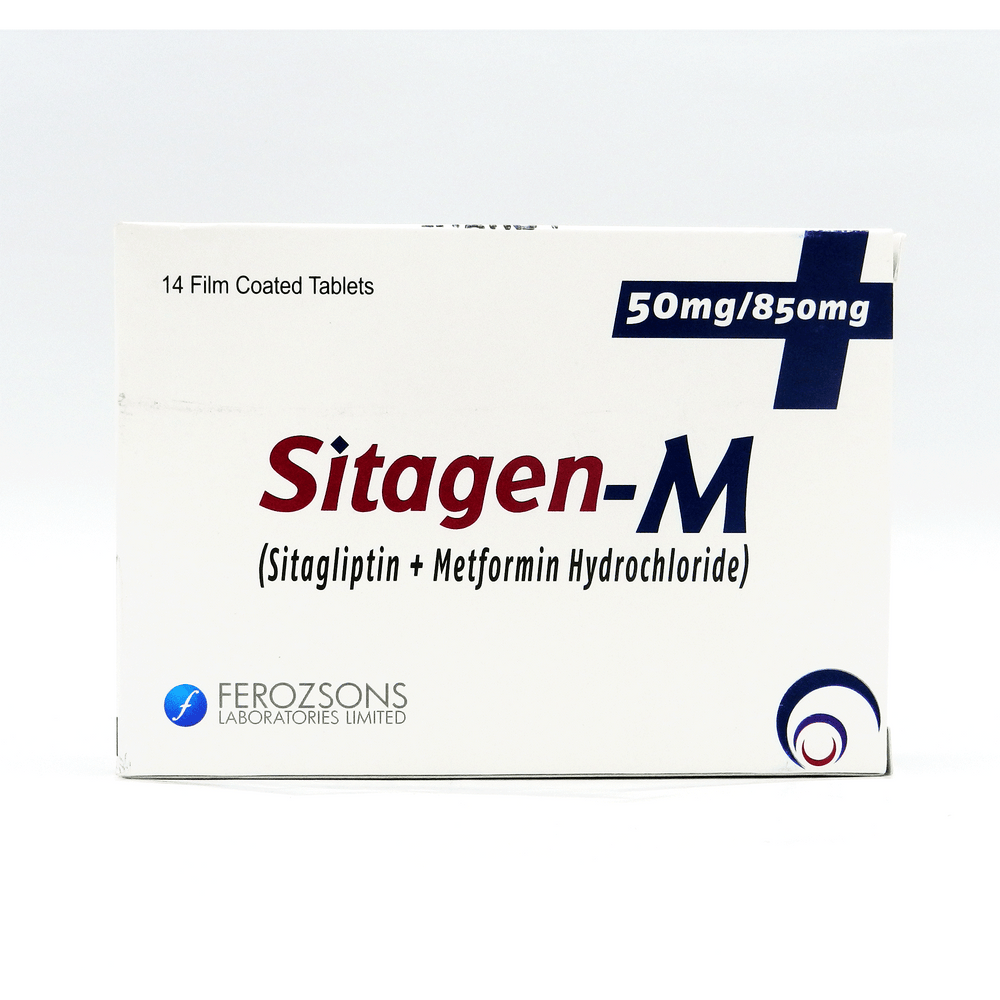 Sitagen-M Tablets 50mg/850mg (1 Box = 2 Strips) (1 Strip = 7 Tablets)