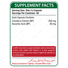 Nutrifactor Cranflo Capsules 250mg (1 Bottle = 30 Capsules)