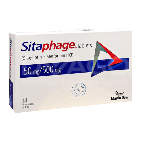 Sitaphage Tablets 50mg/500mg (1 Strip = 7 Tablets)