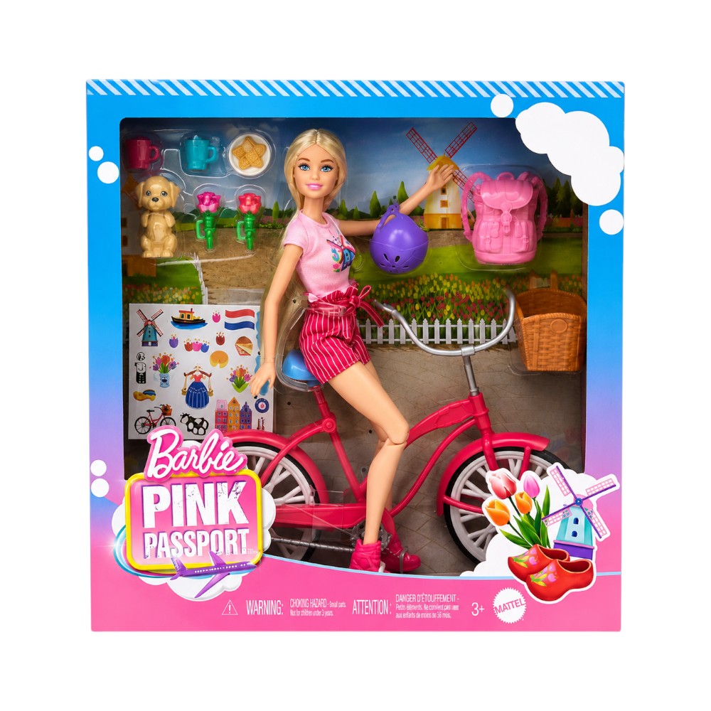 HWJ00 BARBIE PINK PASSPORT BIKE DOLL A.I Default Title - MamasJan Toys