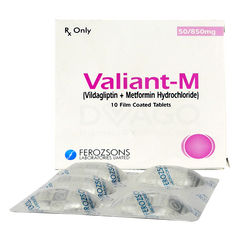 Valiant-M 50mg/850mg Tablets (1 Box = 10 Tablets)
