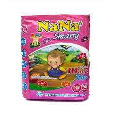 NANA SMARTY BABY DIAPERS NEW BORN SIZE 1 50PCS