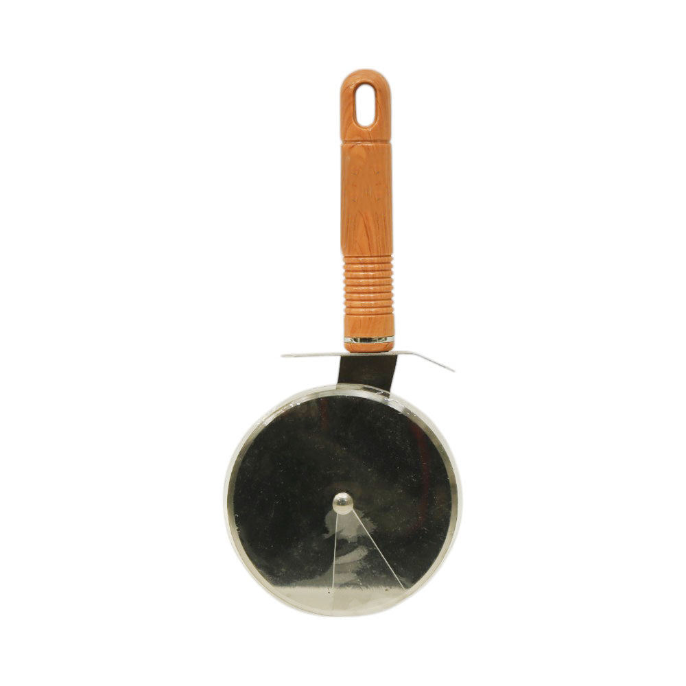 PIZZA CUTTER ROUND WOODEN HANDLE LARGE CC034W039 Default Title - MamasJan Crockery
