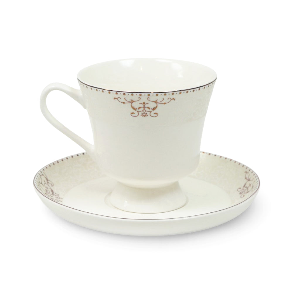 CUP & SAUCER BONE CHINA JH003 TMC (Pack of 6) Default Title - MamasJan Crockery