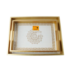 TRAY SET 2PC WOODEN SQUARE IR 2835-47 Default Title - MamasJan Crockery