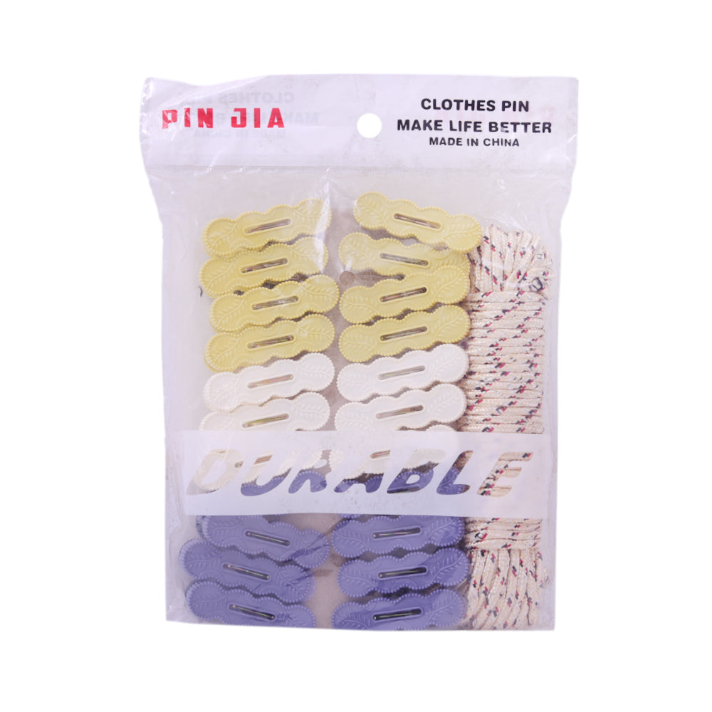 PIN JIA CLOTH CLIP 22PC & ROPE SET IR 9809 113-117-133-137 Default Title - MamasJan Grocery Nonfood