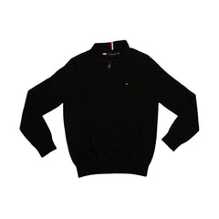 TH MEN L/S HALF ZIPPER SWEATER 78J6867001 BLK L (IR) L - MamasJan mens wear