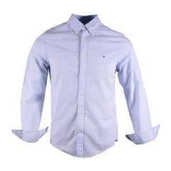 TH MEN L/S D-SHIRT 78J3837-430 BLU/WHT L (IR) M - MamasJan mens wear
