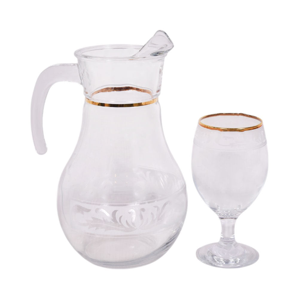 WATER SET 7PC PSB HAND CUT GOLD BISTRO 96933-C04 Default Title - MamasJan Crockery