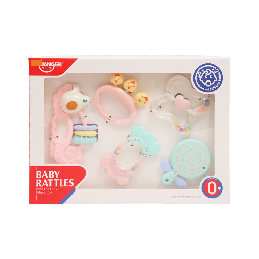 HE0125 HUANGER RATTLE 5PC SET (+0M) IR Default Title - MamasJan Toys