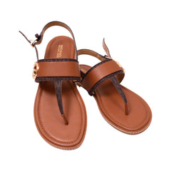 MK CARMEN THONG SANDAL 49S2CRFA1B BRN IR 10 Default Title - MamasJan Ladies Shoes & Bags
