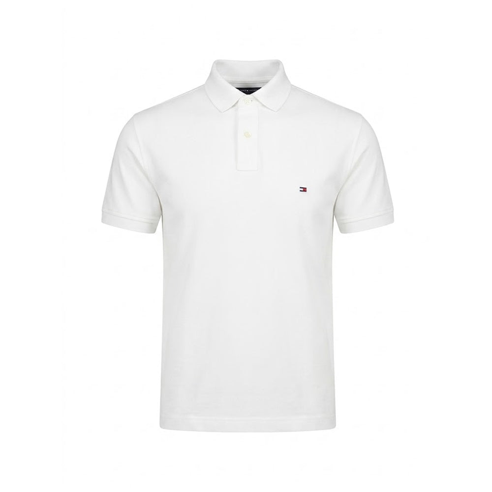 TH MEN S/S POLO SHIRT 78J6335-110 WHT M (IR) Default Title - MamasJan mens wear