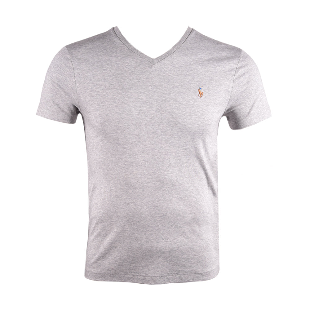 RL MEN S/S V.NECK SHIRT 052004 GRY L (IR) L - MamasJan mens wear