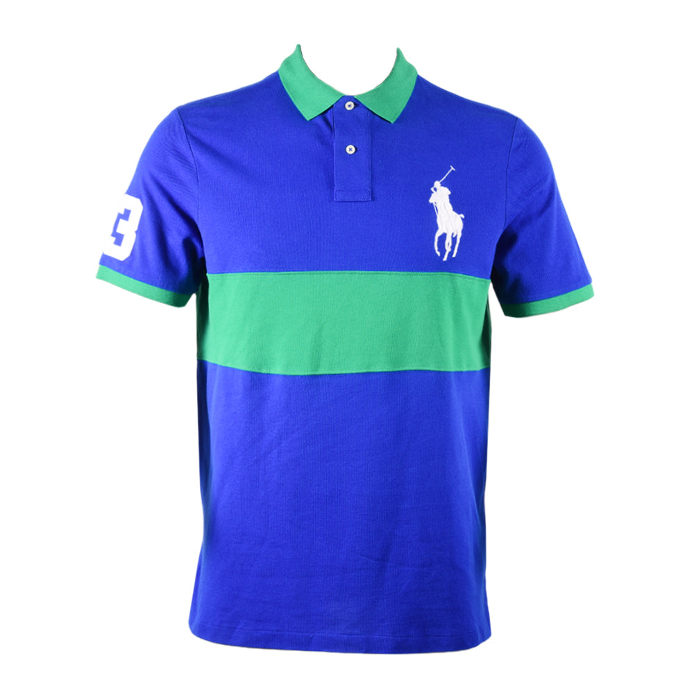 RL MEN S/S BIG PONY 1151002 BLU/MULTI L (IR) S - MamasJan mens wear