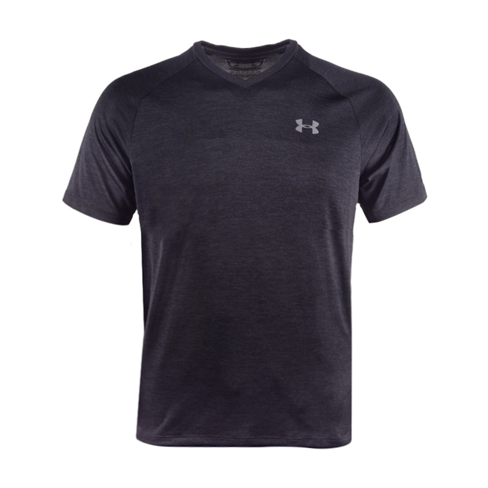 UA MEN S/S V.NECK T.SHIRT 1328190-001 BLK L (IR) XL - MamasJan mens wear