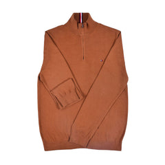 TH MEN L/S HALF ZIPPER 789329-210 BRN S (IR.W) S - MamasJan mens wear