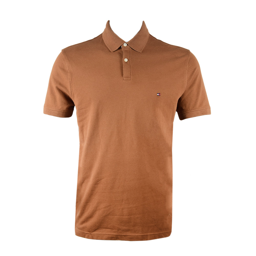TH MEN S/S POLO SHIRT 78J6335-212 BRN M (IR.S) S - MamasJan mens wear