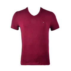 TH MEN S/S V.NECK SHIRT 78J7086-602 MRN L (IR.S) XL - MamasJan mens wear