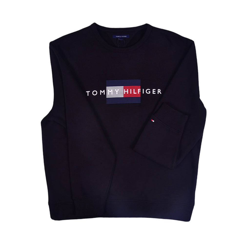 TH MEN L/S SWEAT SHIRT 78J9641-001 BLK L (IR.W) L - MamasJan mens wear