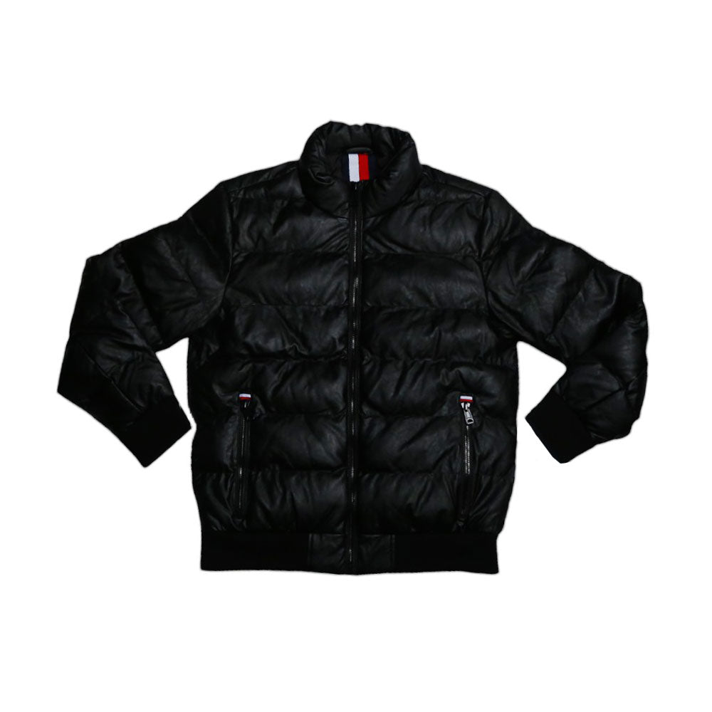 TH MEN L/S LEATHER JACKET 152AU820 BLK L (IR.W) L - MamasJan mens wear