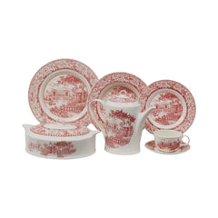DINNER SET ROYAL STAFFORD 91PC 1047A RED Default Title - MamasJan Crockery