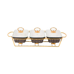 DONGA SET 3PC RECTANGULAR MORE & MORE CX2532-3A BLACK Default Title - MamasJan Crockery