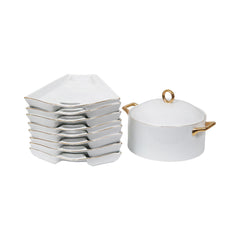 DISH SNACK SET 10PC ROYAL BISTRO 22P170J Default Title - MamasJan Crockery