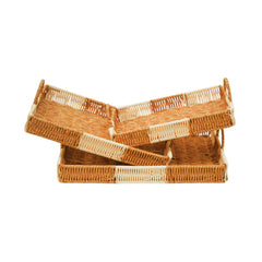 TRAY SET 3PC CANE RECTANGLE IR 1365-10 Default Title - MamasJan Crockery
