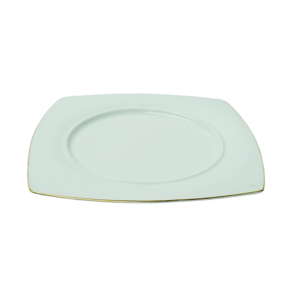 PLATE QUARTER WHITE PORCELAIN SQUARE 9INCH IR B Default Title - MamasJan Crockery